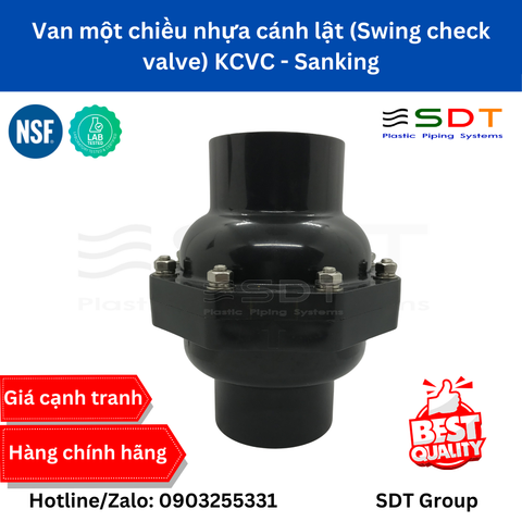Van một chiều nhựa cánh lật (Swing check valve) KCVC - Sanking