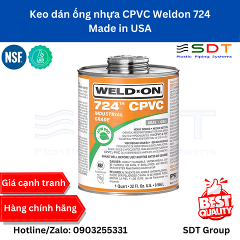 Keo dán ống nhựa CPVC Weldon 724 - Made in USA