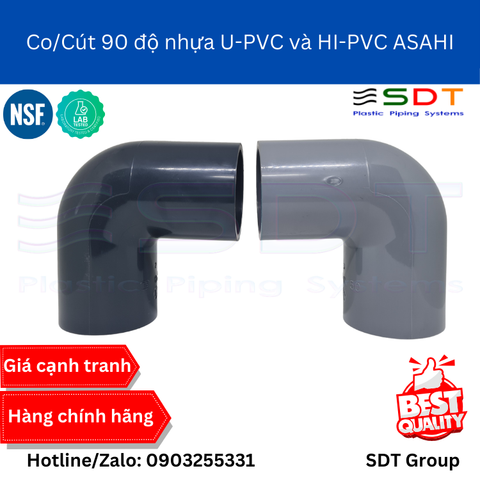Co/Cút 90 độ nhựa UPVC hãng ASAHI