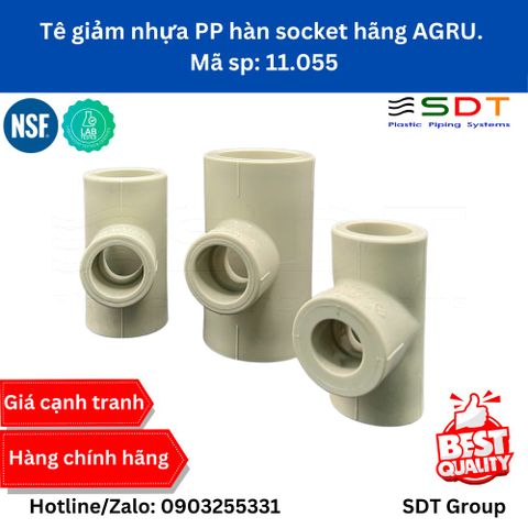 Tê giảm nhựa PP - hàn socket 11.055