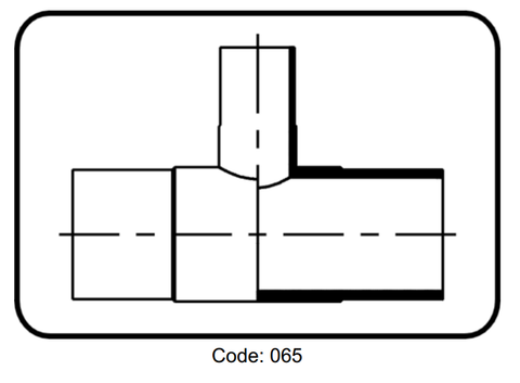 Tee reduced long spigot PVDF-UHP - code 35.065