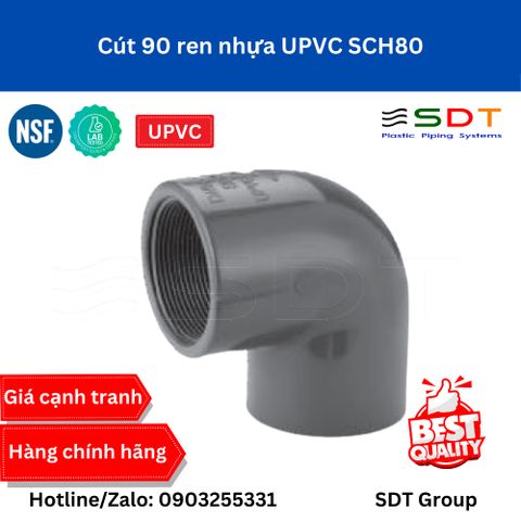 Cút 90 ren nhựa UPVC SCH80 - SHIEYU (DFP)