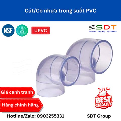 Cút 90 nhựa trong suốt PVC