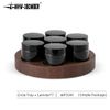 Storage Canister Set 7 glass + walnut tray ( WP5599 )