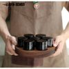 Storage Canister Set 7 glass + walnut tray ( WP5599 )