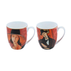Set 2 ly sứ Carmani - A. Modigliani The woman in a hat and Mario Varvogli - 450ml (8215)