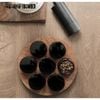 Storage Canister Set 7 glass + walnut tray ( WP5599 )