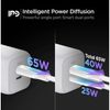 Sạc nhanh Spigen arcstation wall charger 65W 2-port TOTAL 65W white – ACH03719
