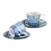 Set 2 ly và đĩa sứ Carmani Set of 2 espresso cups - V. van Gogh Starry night - 100ml