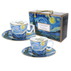 Set 2 ly và đĩa sứ Carmani Set of 2 espresso cups - V. van Gogh Starry night - 100ml