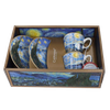 Set 2 ly và đĩa sứ Carmani Set of 2 espresso cups - V. van Gogh Starry night - 100ml