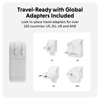Sạc Đa Năng Hyperjuice 70w Usb-C Gan Travel Charger Nhiệt Mát 22% (Gồm Bộ Chuyển Đổi Uk/Eu/Au Và C8 Adapter Nối Dài) (HJ1003(WH/BL)WWGL)
