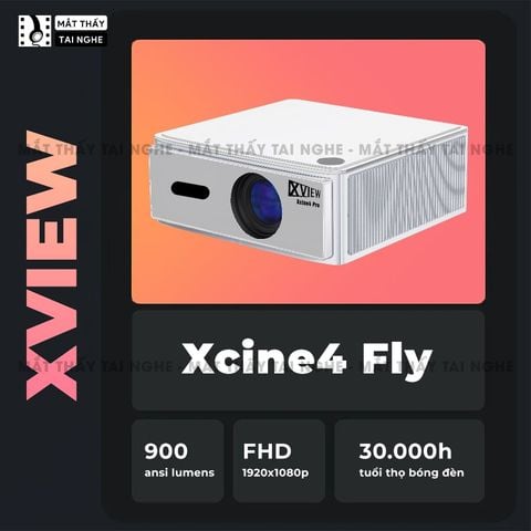[TẶNG USB +  TRIPOD ĐỂ BÀN] Xview Xcine4 Fly - chuyên dụng đi cảnh, bay phòng thông minh tích hợp hệ điều hành Android TV, độ phân giải Full HD 1920x1080p và độ sáng 900 ansi lumens