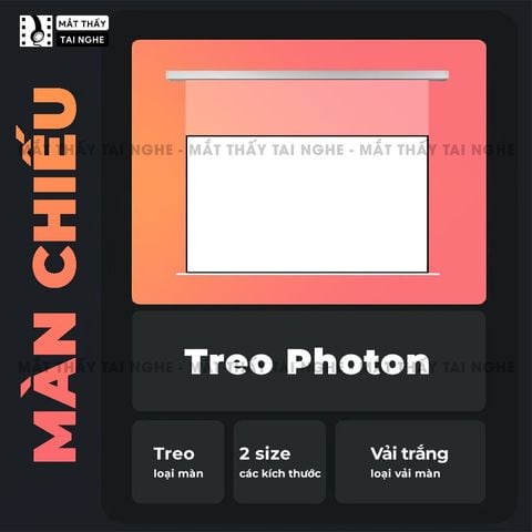 Màn chiếu treo Photon - Màn chiếu bay trong suốt từ vật liệu PET cao cấp, cho hình ảnh sắc nét, chuyên dụng cho máy chiếu Laser 3 màu, hỗ trợ 2 kích thước