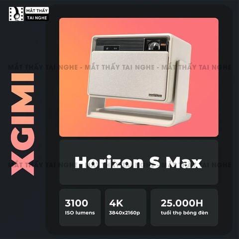 Xgimi Horizon S Max - Máy chiếu 4K thông minh tích hợp Android TV 11, sử dụng công nghệ Dual Light 2.0, đạt chứng nhận IMAX Enhanced, độ phân giải chuẩn 4K UHD, độ sáng 3100 ISO Lumens, tương phản siêu cao 100000:1, loa Harman Kardon và Dolby Vision