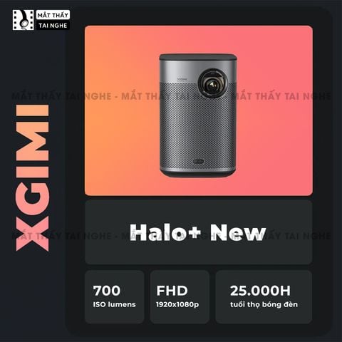 Xgimi Halo+ New - Máy chiếu thông minh tích hợp Google TV, sử dụng công nghệ DLP, độ sáng 700 ISO lumens, độ phân giải chuẩn Full HD cho hình ảnh và màu sắc cực đẹp