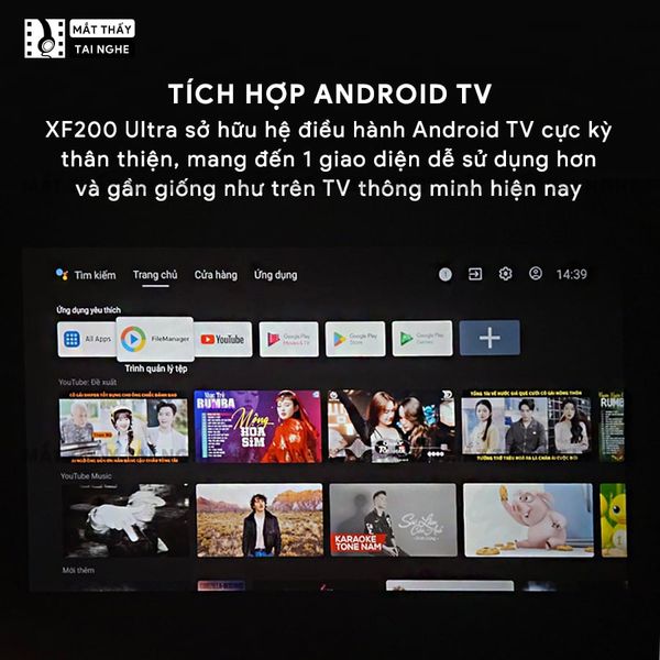 Xview XF200 Ultra - Máy chiếu LED LCD sáng nhất hiện nay, độ sáng lên đến 1.800 ansi, phân giải thực chuẩn Full HD 1080p, hỗ trợ hệ điều hành Android TV mượt mà và chân giá truyền động điện tử thông minh