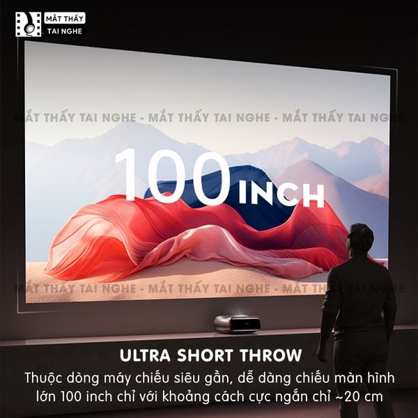 JMGO O2 Ultra 4K - Máy chiếu siêu gần thông minh tích hợp Hệ điều hành, độ phân giải 4K UHD 3840x2160p , độ sáng 4500 Ansi lumens, chip xử lý Mediatek 9679 siêu mạnh