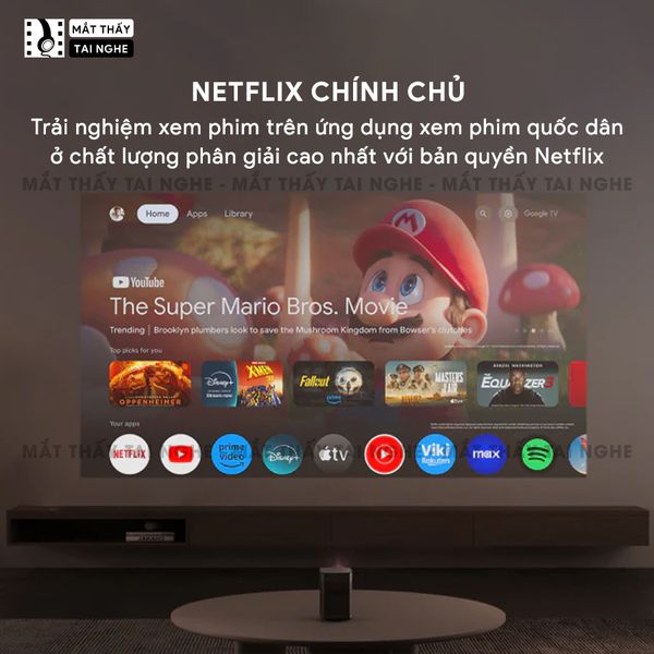 Xgimi Halo+ New - Máy chiếu thông minh tích hợp Google TV, sử dụng công nghệ DLP, độ sáng 700 ISO lumens, độ phân giải chuẩn Full HD cho hình ảnh và màu sắc cực đẹp