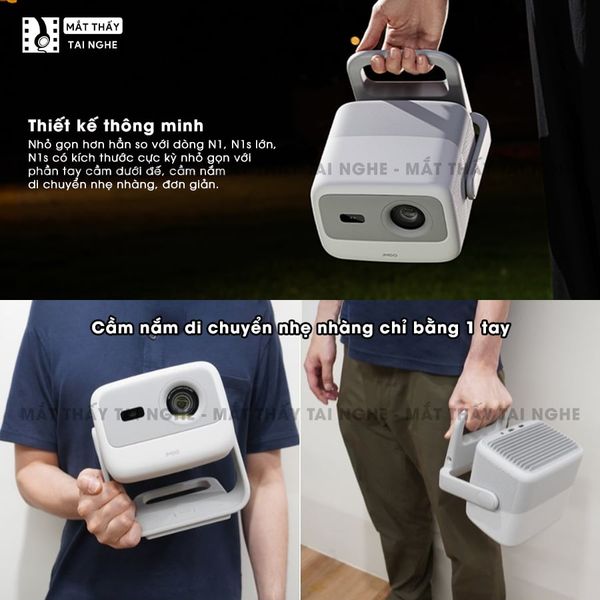 JMGO N1s Quốc tế - Máy chiếu thông minh tích hợp Google TV và hỗ trợ Netflix chính chủ, độ phân giải Full HD 1920x1080p, độ sáng 900 ansi lumens