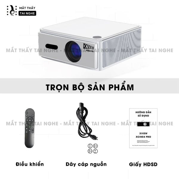 Xview Xcine4 Pro2 - Máy chiếu mini tích hợp Android TV, độ sáng lên đến 900 ansi lumens, phân giải thực chuẩn Full HD 1080p, sử dụng công nghệ quang học mới nhất hạn chế 98% mờ viền, hỗ trợ Auto focus và Autokeystone