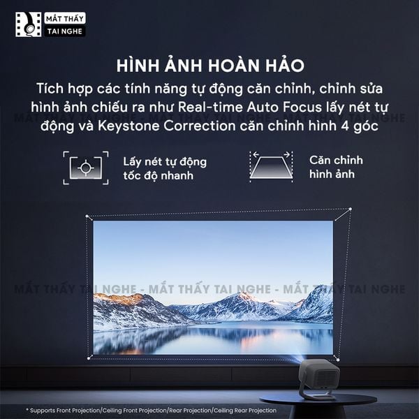 JMGO N1s 4K - Máy chiếu thông minh tích hợp Google TV và hỗ trợ Netflix chính chủ, độ phân giải 4K UHD 3840x2160p, độ sáng 1.100 ISO lumens