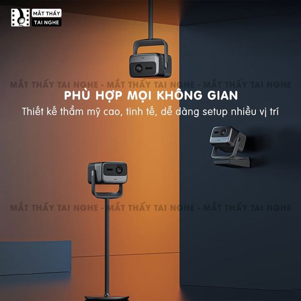 JMGO N1s Pro - Máy chiếu thông minh Laser thế hệ mới nhất, tích hợp hệ điều hành Android, độ phân giải chuẩn 4K UHD 3840x2160p , độ sáng 3.200 Ansi lumens, chip xử lý MT9 thế hệ mới siêu mạnh và loa tích hợp Dynaudio