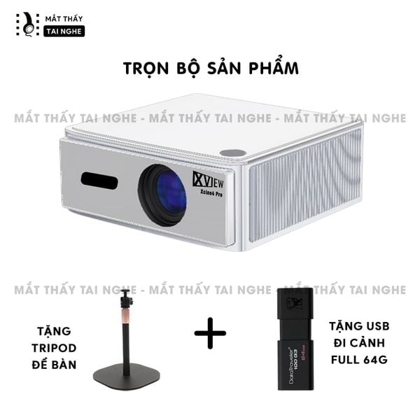 [TẶNG USB +  TRIPOD ĐỂ BÀN] Xview Xcine4 Fly - chuyên dụng đi cảnh, bay phòng thông minh tích hợp hệ điều hành Android TV, độ phân giải Full HD 1920x1080p và độ sáng 900 ansi lumens