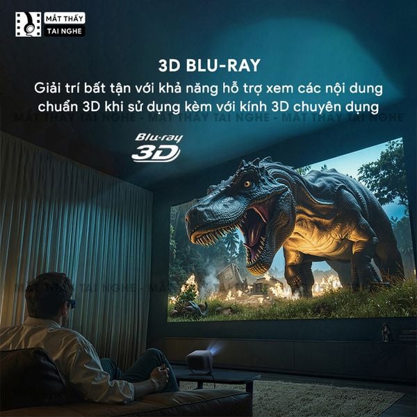JMGO N1s 4K - Máy chiếu thông minh tích hợp Google TV và hỗ trợ Netflix chính chủ, độ phân giải 4K UHD 3840x2160p, độ sáng 1.100 ISO lumens