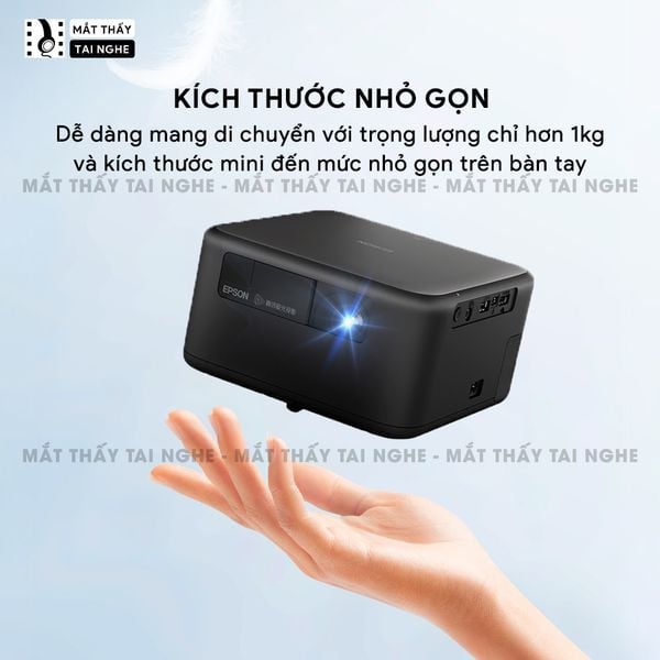 Epson EF-15 - Máy chiếu Laser mini thông minh tích hợp Android TV 11.0, sử dụng công nghệ 3LCD độc quyền, độ sáng 1000 ISO lumens, độ phân giải chuẩn Full HD, tương phản 2.500.000:1 cho hình ảnh và màu sắc cực đẹp