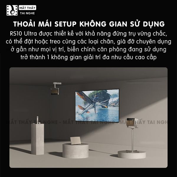 XGIMI RS10 Ultra 4K - Máy chiếu 4K Dual Light LED-Laser thông minh chuẩn độ phân giải thực 4K, độ sáng 3500 CVIA Lumens, tích hợp Android, loa Harman Kardon, Dolby Vision, tự động lấy nét và tự động căn chỉnh góc chiếu
