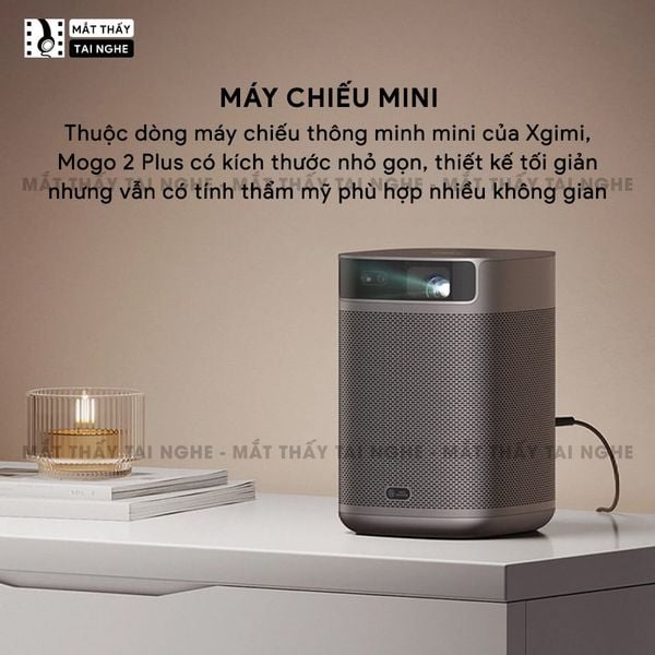 Xgimi Mogo 2 Plus - Máy chiếu thông minh tích hợp Google TV quốc tế, sử dụng công nghệ DLP, độ sáng 400 ISO lumens, độ phân giải chuẩn Full HD cho hình ảnh và màu sắc cực đẹp