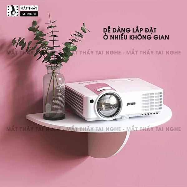 Giá đỡ máy chiếu bán nguyệt gắn tường - Dễ dàng lắp đặt, không cần khoan đục, chất liệu gỗ chắc chắn, độ thẩm mỹ cao