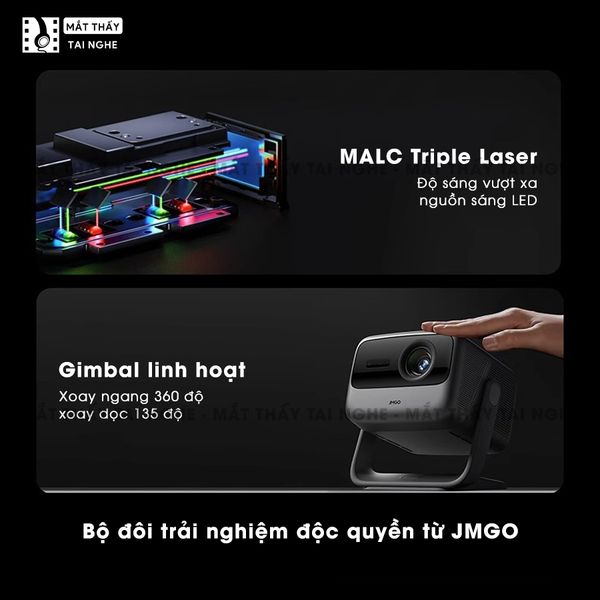 JMGO N1s Ultra - Máy chiếu thông minh Laser thế hệ mới nhất, tích hợp hệ điều hành Android, độ phân giải chuẩn 4K UHD 3840x2160p , độ sáng 4.500 Ansi lumens, chip xử lý MT9 thế hệ mới siêu mạnh và loa tích hợp Dynaudio