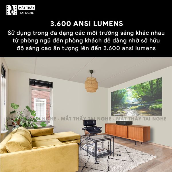 Epson EH-LS650 - Máy chiếu siêu gần 4K thông minh tích hợp Android TV, độ phân giải chuẩn 4K UHD 3840x2160p, độ sáng 3.600 lumen, tương phản siêu cao 2.500.000:1