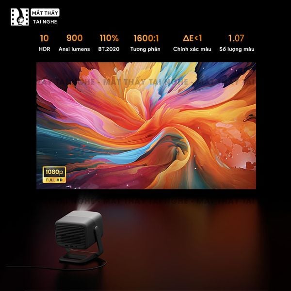 JMGO N1s Quốc tế - Máy chiếu thông minh tích hợp Google TV và hỗ trợ Netflix chính chủ, độ phân giải Full HD 1920x1080p, độ sáng 900 ansi lumens