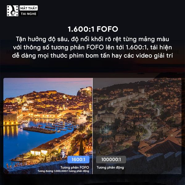 JMGO N1s 4K - Máy chiếu thông minh tích hợp Google TV và hỗ trợ Netflix chính chủ, độ phân giải 4K UHD 3840x2160p, độ sáng 1.100 ISO lumens