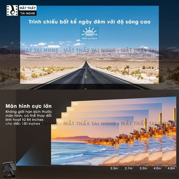 JMGO N1s Ultra Quốc tế - Máy chiếu thông minh tích hợp Google TV và hỗ trợ Netflix chính chủ, độ phân giải 4K UHD 3840x2160p, độ sáng 3.000 Ansi lumens
