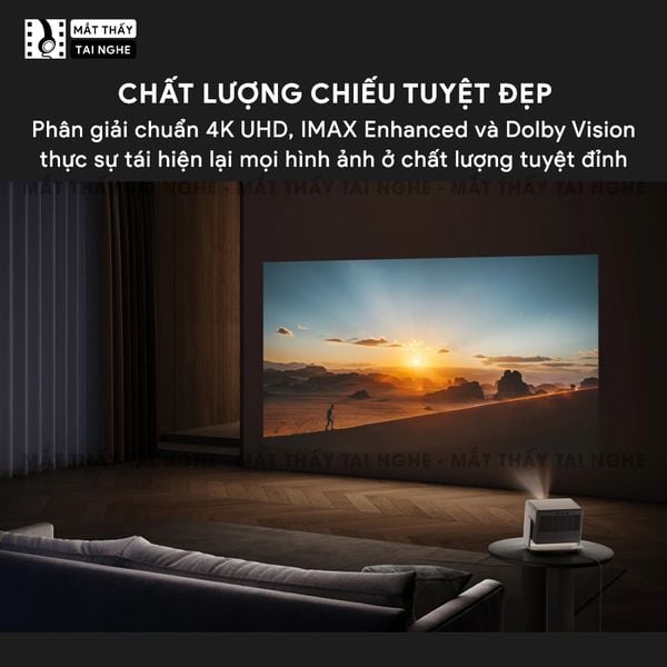 Xgimi Horizon S Max - Máy chiếu 4K thông minh tích hợp Android TV 11, sử dụng công nghệ Dual Light 2.0, đạt chứng nhận IMAX Enhanced, độ phân giải chuẩn 4K UHD, độ sáng 3100 ISO Lumens, tương phản siêu cao 100000:1, loa Harman Kardon và Dolby Vision