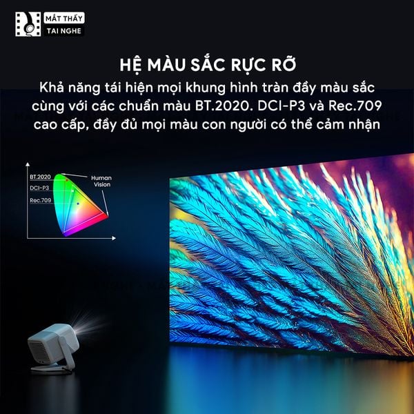 JMGO N1s 4K - Máy chiếu thông minh tích hợp Google TV và hỗ trợ Netflix chính chủ, độ phân giải 4K UHD 3840x2160p, độ sáng 1.100 ISO lumens