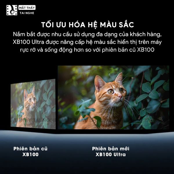 Xview XB100 Ultra - Máy chiếu mini giá rẻ tích hợp Hệ điều hành Android, độ sáng 250 ansi lumens, độ phân giải HD720p, hỗ trợ đầu vào 4K UHD và chỉnh nghiêng tự động theo chiều dọc