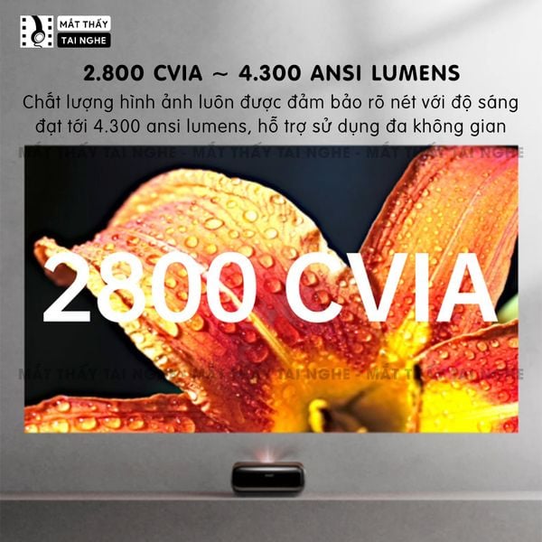 JMGO O2 Ultra 4K - Máy chiếu siêu gần thông minh tích hợp Hệ điều hành, độ phân giải 4K UHD 3840x2160p , độ sáng 4500 Ansi lumens, chip xử lý Mediatek 9679 siêu mạnh