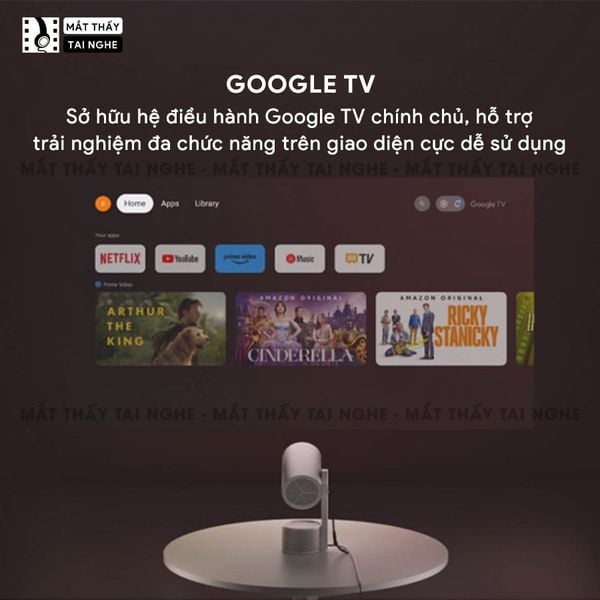 Xgimi Mogo 3 Pro - Máy chiếu thông minh tích hợp Google TV quốc tế, sử dụng công nghệ DLP, độ sáng 450 ISO lumens, độ phân giải chuẩn Full HD cho hình ảnh và màu sắc cực đẹp