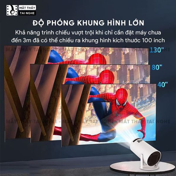 Xview XB100 Ultra - Máy chiếu mini giá rẻ tích hợp Hệ điều hành Android, độ sáng 250 ansi lumens, độ phân giải HD720p, hỗ trợ đầu vào 4K UHD và chỉnh nghiêng tự động theo chiều dọc