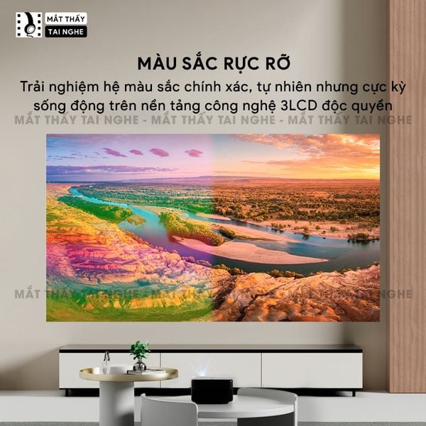 Epson EF-15 - Máy chiếu Laser mini thông minh tích hợp Android TV 11.0, sử dụng công nghệ 3LCD độc quyền, độ sáng 1000 ISO lumens, độ phân giải chuẩn Full HD, tương phản 2.500.000:1 cho hình ảnh và màu sắc cực đẹp