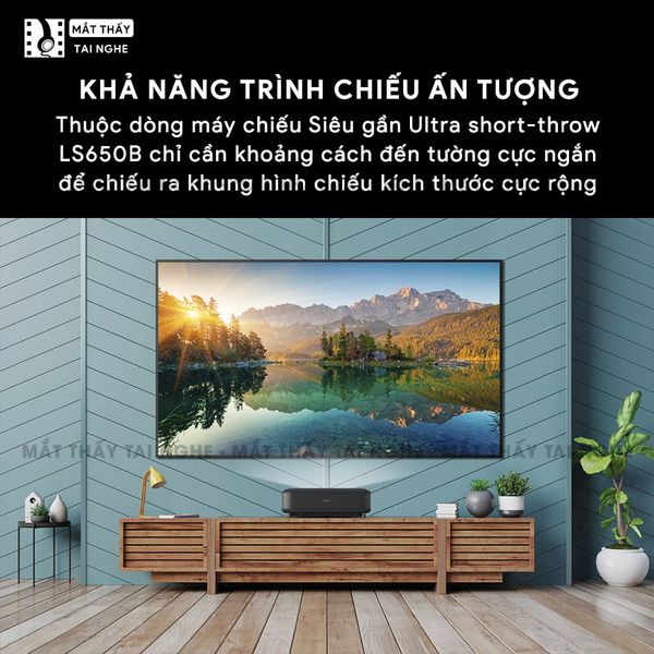 Epson EH-LS650 - Máy chiếu siêu gần 4K thông minh tích hợp Android TV, độ phân giải chuẩn 4K UHD 3840x2160p, độ sáng 3.600 lumen, tương phản siêu cao 2.500.000:1