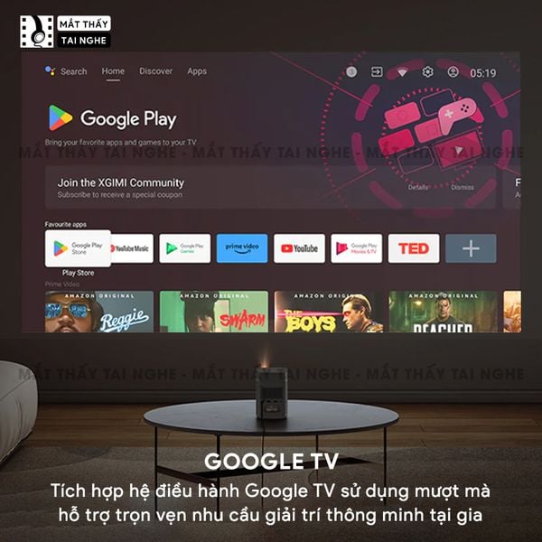 Xgimi Mogo 2 Plus - Máy chiếu thông minh tích hợp Google TV quốc tế, sử dụng công nghệ DLP, độ sáng 400 ISO lumens, độ phân giải chuẩn Full HD cho hình ảnh và màu sắc cực đẹp