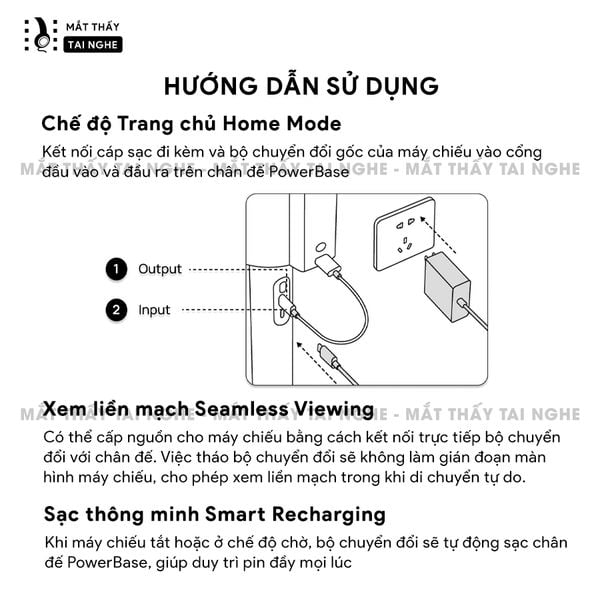 Chân giá pin sạc Xgimi - Chính hãng Xgimi, thiết kế cho Mogo 3 Pro, tích hợp pin 20.000mAh, chất liệu cao cấp, trụ đỡ chắc chắn