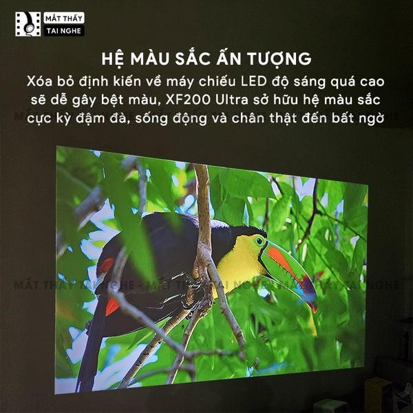 Xview XF200 Ultra - Máy chiếu LED LCD sáng nhất hiện nay, độ sáng lên đến 1.800 ansi, phân giải thực chuẩn Full HD 1080p, hỗ trợ hệ điều hành Android TV mượt mà và chân giá truyền động điện tử thông minh