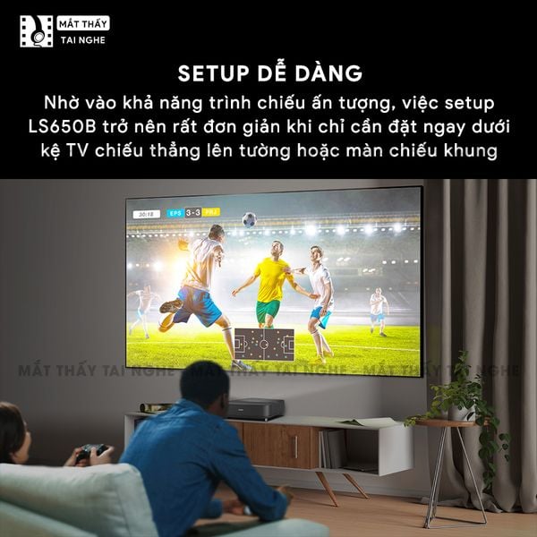 Epson EH-LS650 - Máy chiếu siêu gần 4K thông minh tích hợp Android TV, độ phân giải chuẩn 4K UHD 3840x2160p, độ sáng 3.600 lumen, tương phản siêu cao 2.500.000:1